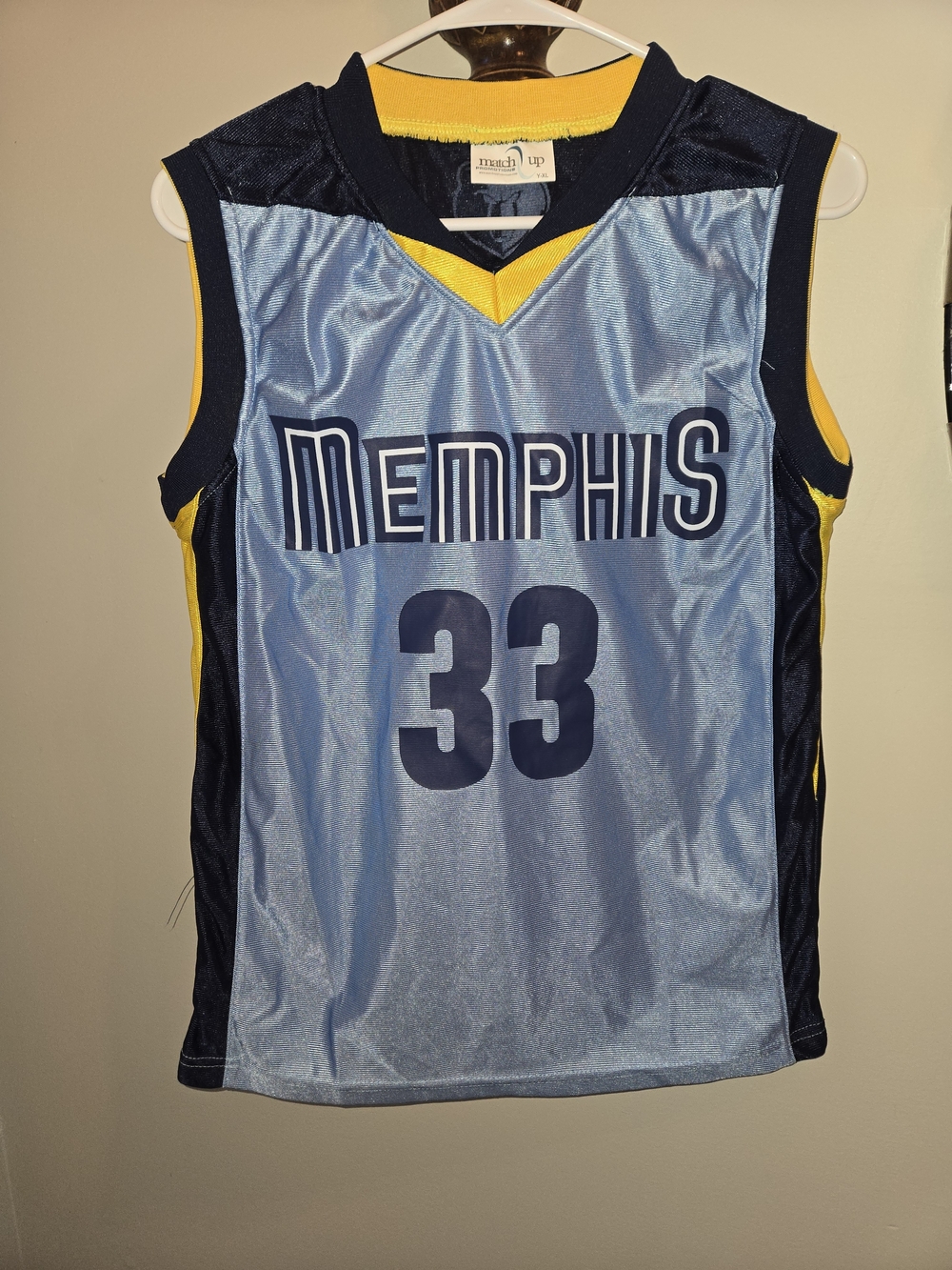 Memphis Gasol #33 Light Blue & Navy Youth Jersey